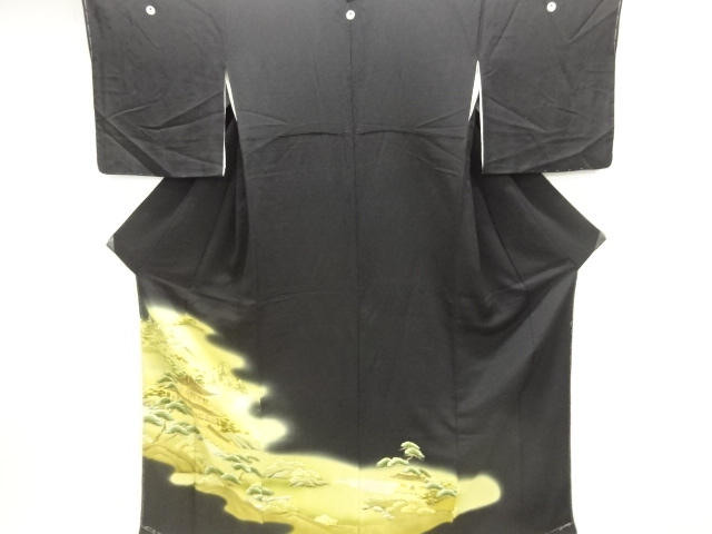 JAPANESE KIMONO / TOMESODE / EMBROIDERY / KINKAKU TEMPLE